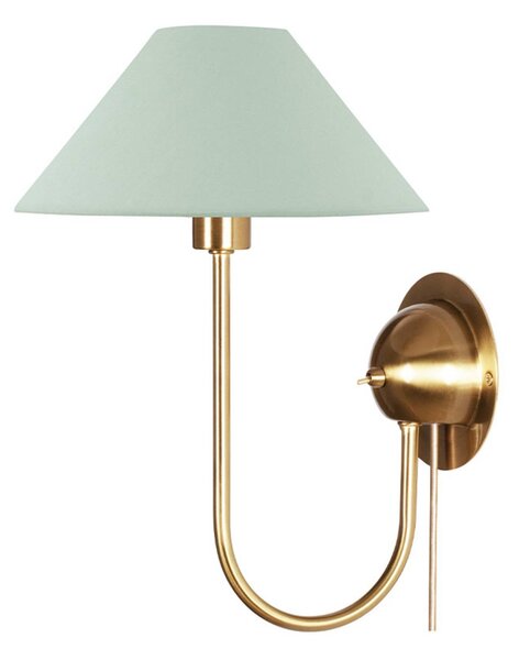 Globen Lighting Nástěnné světlo IRIS, zelené, výška 32 cm, Zelená, Obývací pokoj / jídelna, Textil / tkanina / hedvábí, Vintage, Nástěnné svítidlo
