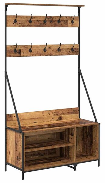 Kovový stojan na oblečení Staré dřevo 100 x 41 x 184 cm
