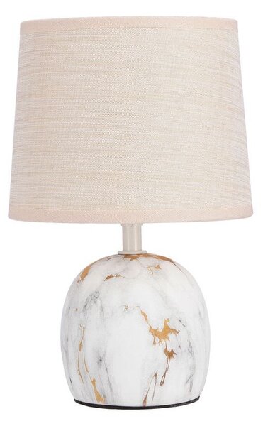 Moderní stolní keramická lampa ADELINA - 1xE14, 40W, bílá / zlatá / béžová