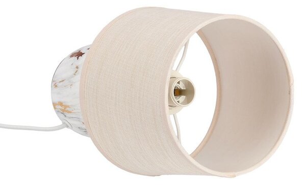 Moderní stolní keramická lampa ADELINA - 1xE14, 40W, bílá / zlatá / béžová