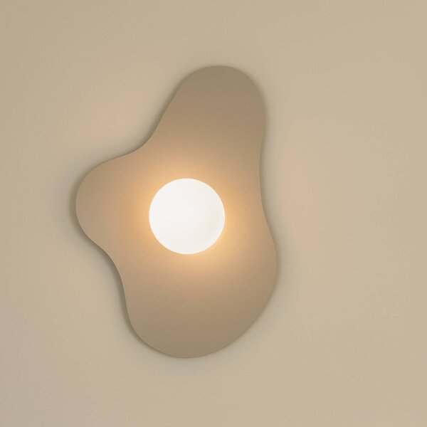 Globen Lighting Nástěnné světlo ILLUSION, béžové, sklo, 60 cm, Hliník / šedá / zinek, Obývací pokoj / jídelna, Sklo, Moderní
