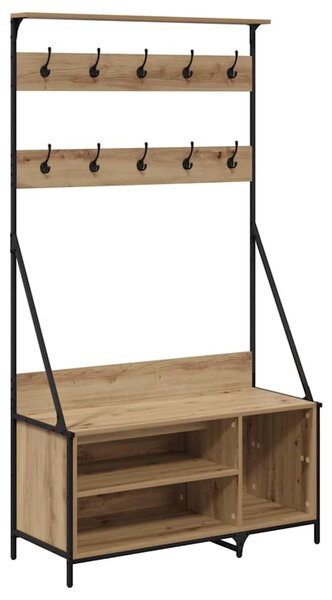 Kovový stojan na oblečení Artisanový dub 100 x 41 x 184 cm