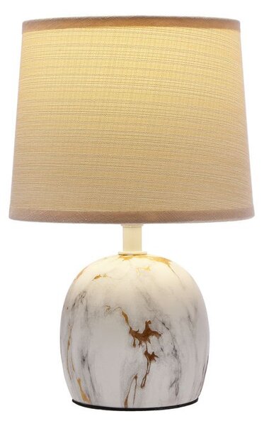 Moderní stolní keramická lampa ADELINA - 1xE14, 40W, bílá / zlatá / béžová