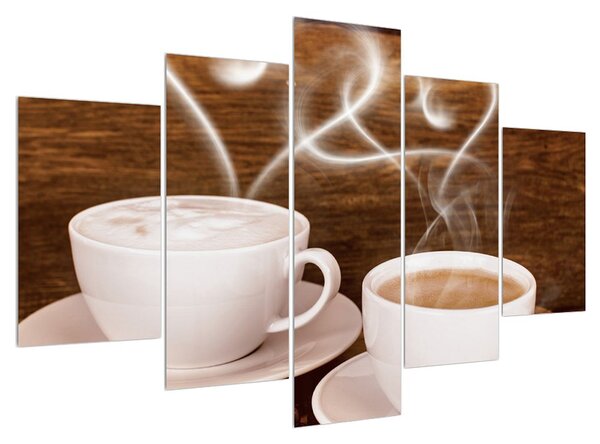 Obraz šálků kávy (150x105 cm)