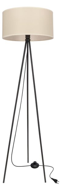 Stojací lampa trojnožka SHANTI - 1xE27, 40W, černá / béžová