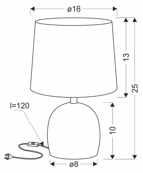 Moderní stolní keramická lampa ADELINA - 1xE14, 40W, bílá / zlatá / béžová