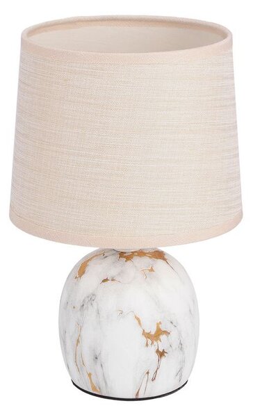 Moderní stolní keramická lampa ADELINA - 1xE14, 40W, bílá / zlatá / béžová