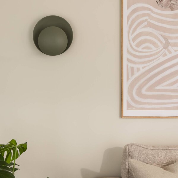 Globen Lighting Nástěnné světlo ORBIT, zelené, kov, Ø 30 cm, Zelená, Obývací pokoj / jídelna, kov, Moderní