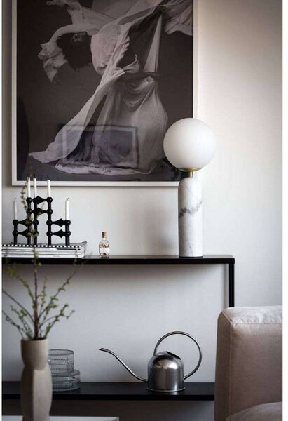 Globen Lighting stolní lampa Torrano, bílá, výška 53 cm, Bílá / opál, Obývací pokoj / jídelna, Kámen, Design, Koule