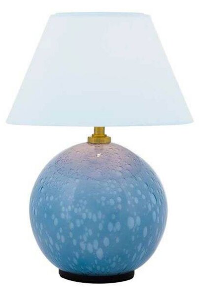 Globen Lighting stolní lampa na baterie IRIS, modrá, výška 23 cm, stmívatelný, Modrá, Obývací pokoj / jídelna, Textil / tkanina / hedvábí, Vintage