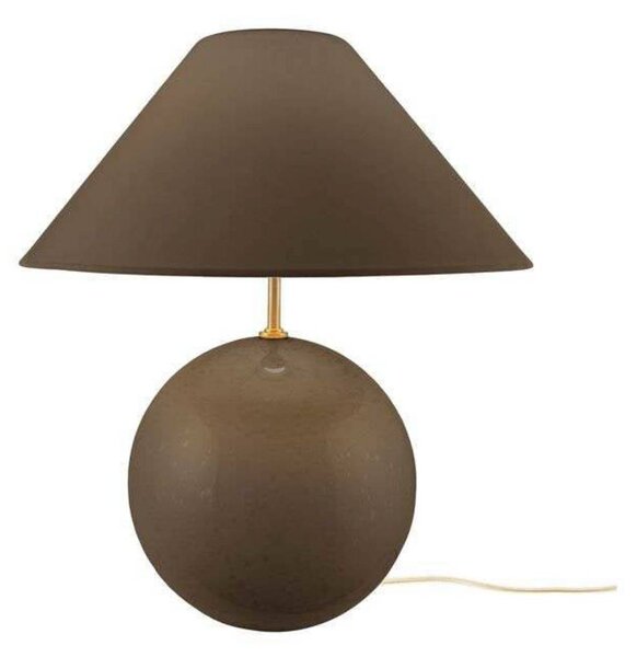 Globen Lighting stolní lampa IRIS, hnědá, výška 39 cm, Hnědá / rez, Obývací pokoj / jídelna, Textil / tkanina / hedvábí, Vintage