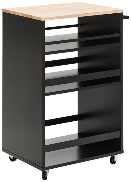 SERVÍROVACÍ VOZÍK, přírodní barvy, černá, 50/38/78 cm MID.YOU - Barové vozíky, Online Only