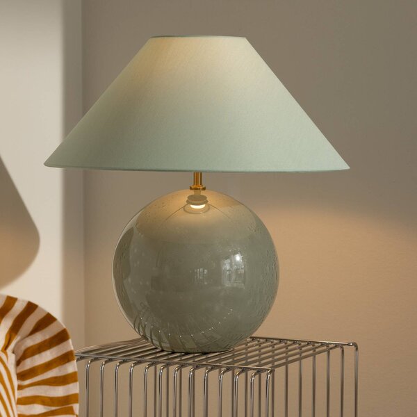 Globen Lighting stolní lampa IRIS, zelená, výška 45 cm, Zelená, Obývací pokoj / jídelna, Textil / tkanina / hedvábí, Skandinávský