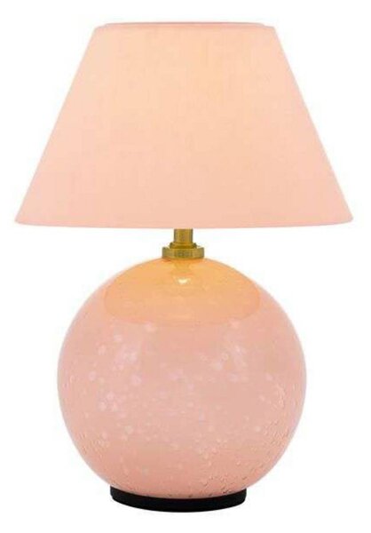 Globen Lighting akumulátorová stolní lampa IRIS, růžová, výška 23 cm, G4, stmívatelný, Fialová / růžová / barva růže, Obývací pokoj / jídelna, Textil / tkanina / hedvábí, Vintage