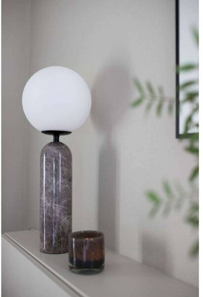 Globen Lighting stolní lampa Torrano, šedá, výška 53 cm, Hliník / šedá / zinek, Obývací pokoj / jídelna, Kámen, Design, Koule