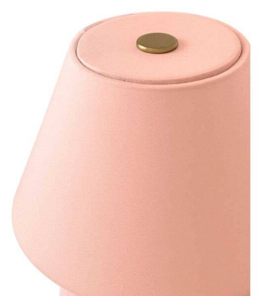 Globen Lighting akumulátorová stolní lampa IRIS, růžová, výška 23 cm, G4, stmívatelný, Fialová / růžová / barva růže, Obývací pokoj / jídelna, Textil / tkanina / hedvábí, Vintage