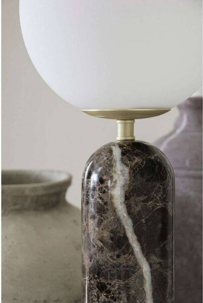 Globen Lighting stolní lampa Torrano, hnědá, výška 53 cm, Hnědá / rez, Obývací pokoj / jídelna, Kámen, Design, Koule
