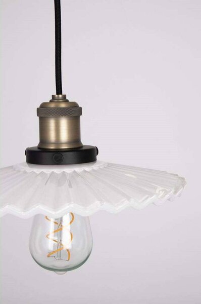 Globen Lighting závěsné světlo COBBLER, bílé, Ø 25 cm, stmívatelný, Bílá / opál, Obývací pokoj / jídelna, Sklo, Vintage