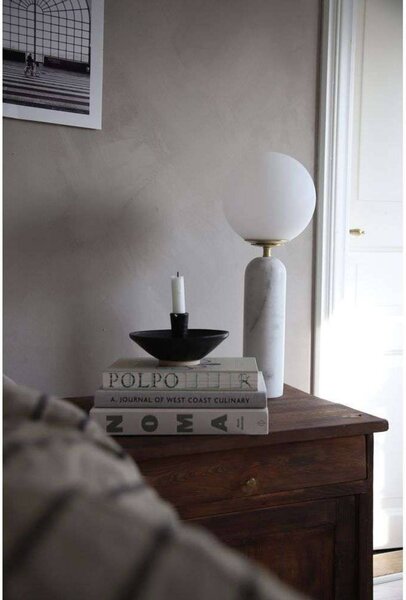 Globen Lighting stolní lampa Torrano, bílá, výška 53 cm, Bílá / opál, Obývací pokoj / jídelna, Kámen, Design, Koule
