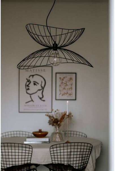 Globen Lighting závěsné světlo RAY, černé, Ø 70 cm, stmívatelný, Černá, Obývací pokoj / jídelna, kov, Moderní