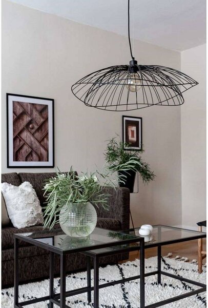 Globen Lighting závěsné světlo RAY, černé, Ø 70 cm, stmívatelný, Černá, Obývací pokoj / jídelna, kov, Moderní