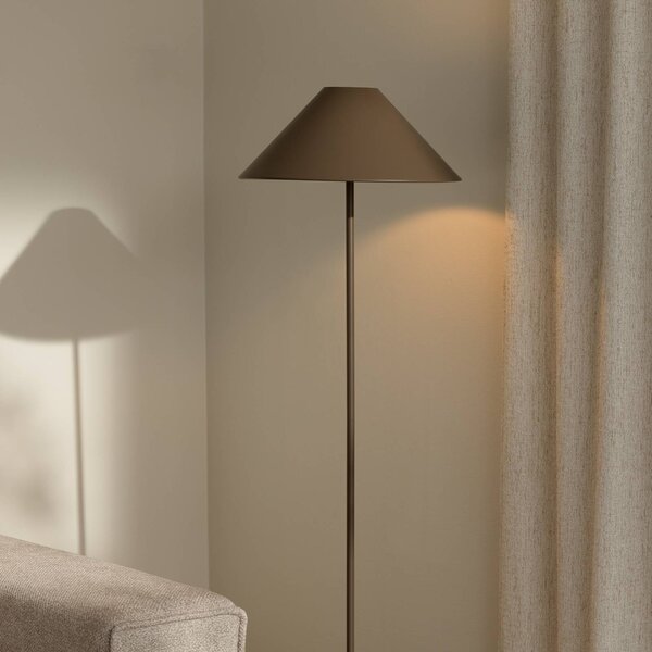 Globen Lighting Stojací lampa Cannes, hnědá, kov, 140 cm, Hnědá / rez, Obývací pokoj / jídelna, kov, Skandinávský