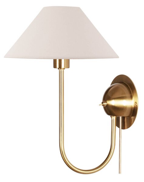 Globen Lighting Nástěnné světlo IRIS, krémové, výška 32 cm, Krémová / jantar, Obývací pokoj / jídelna, Textil / tkanina / hedvábí, Vintage, Nástěnné svítidlo