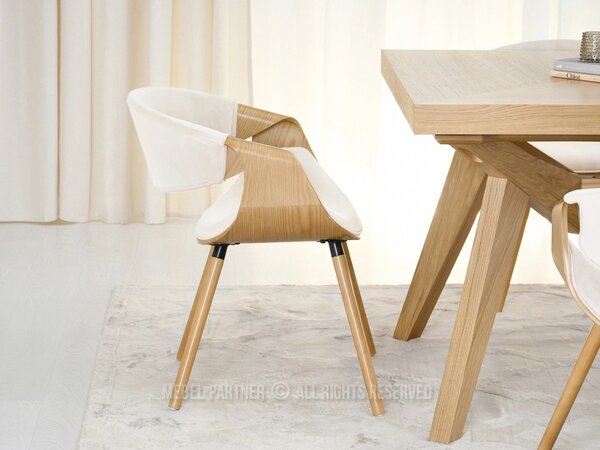 Designová jídelní židle SAROLTA - dub / krémová