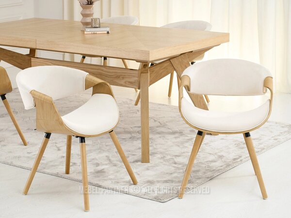 Designová jídelní židle SAROLTA - dub / krémová