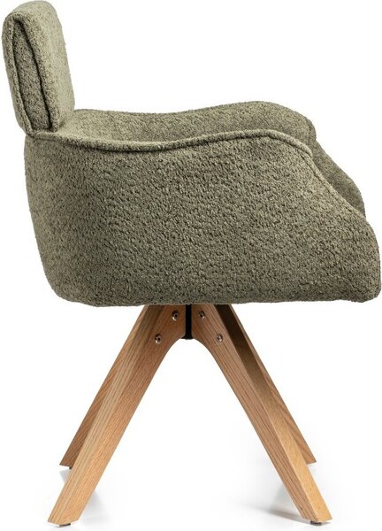 HowHomely | Židle do jídelny - Otočná židle - Ambra - Zelená - Ergonomická kancelářská židle - Ideální do jídelny a kanceláře