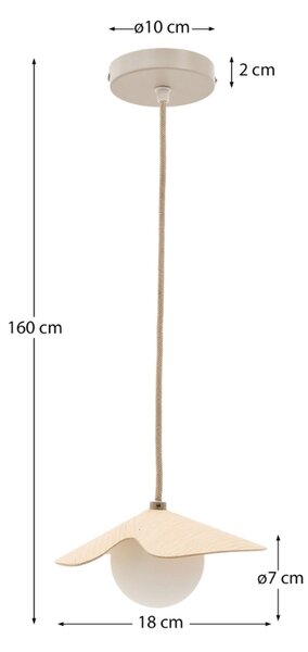 Dřevěné závěsné světlo Kave Home Wilara 18 cm