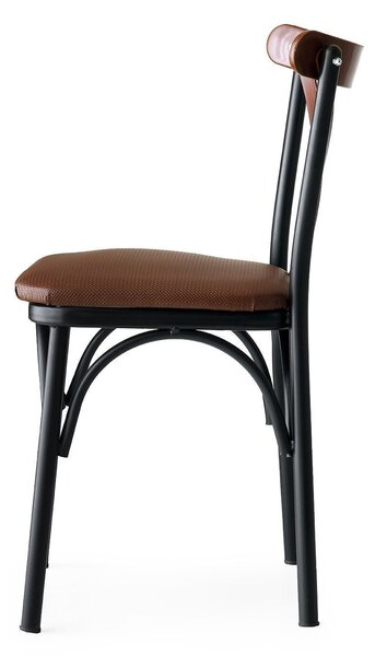 Kalune Design Sada 4 ks jídelních židlí Ekol Bor hnědá/černá