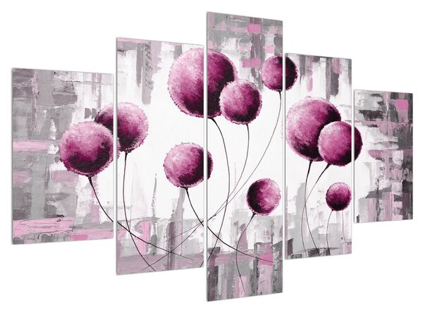 Abstraktní obraz - růžové balónky (150x105 cm)