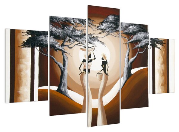 Orientální obraz dvou žen a stromu (150x105 cm)