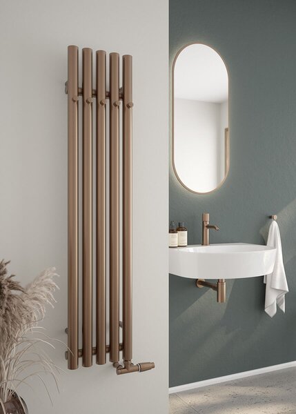 Oltens Stang koupelnový radiátor designově 120x26 cm měděná kartáčovaný 55033610