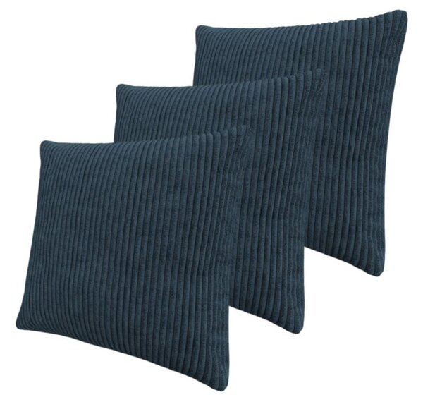 - Set 3x dekorativní polštář 50x50 cm ZANE - tmavý modrý