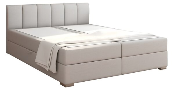 KONDELA Boxspringová postel 160x200, světle šedá, RIANA KOMFORT
