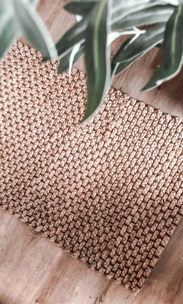Flair Rugs, Kusový koberec Chunky Jute Sol Natural, 60x150, hnědá, chodba / předsíň