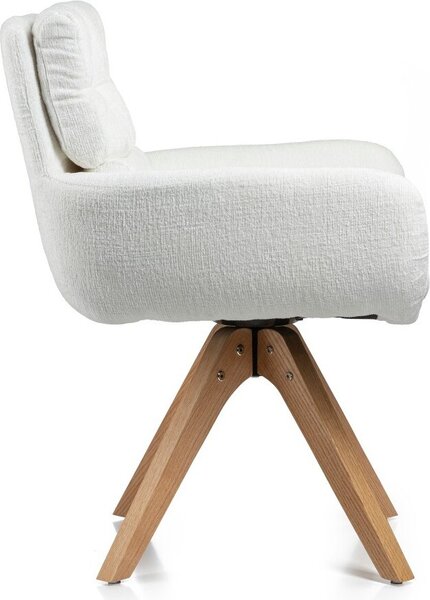 HowHomely | Židle do jídelny Verde - krémová - Ergonomická kancelářská židle - ideální do jídelny a kanceláře