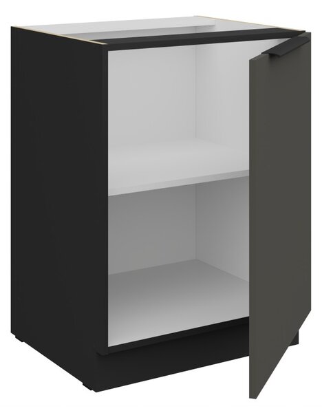 Dolní jednodveřová skříňka LUNARA - šířka 60 cm, grafit / černá