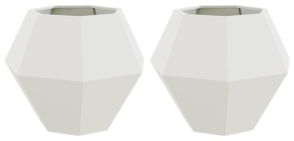 Truhlík 2 ks Bílá 75 x 75 x 60 cm Ocel