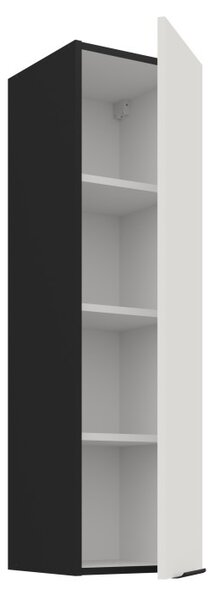 Vysoká horní kuchyňská skříňka LUNARA - šířka 30 cm, bílá / černá