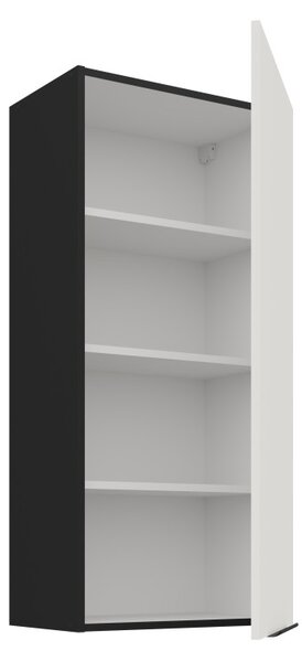 Vysoká horní kuchyňská skříňka LUNARA - šířka 50 cm, bílá / černá