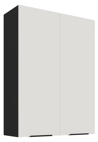 Vysoká horní kuchyňská skříňka LUNARA - šířka 80 cm, bílá / černá