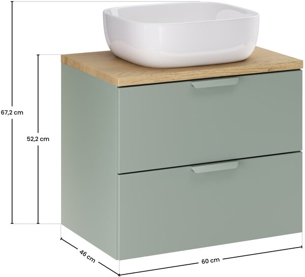 Sada skříňka Comad Aster Green ASTER GREEN 82-60-46-2S, umyvadlo Comad Smile UM-6252SMILE40DP, CREMONA 89-60-46 M