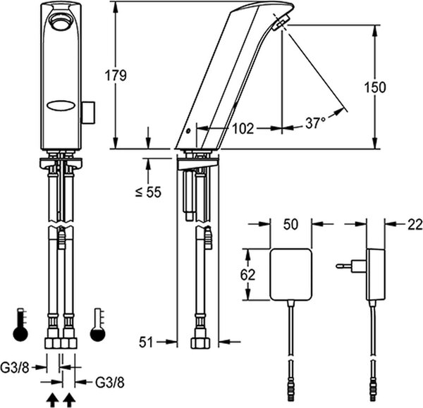 Stojanový mixér KWC AR, PROTRONIC-S, elektrický, mixér, zásuvkový zdroj 230 VAC
