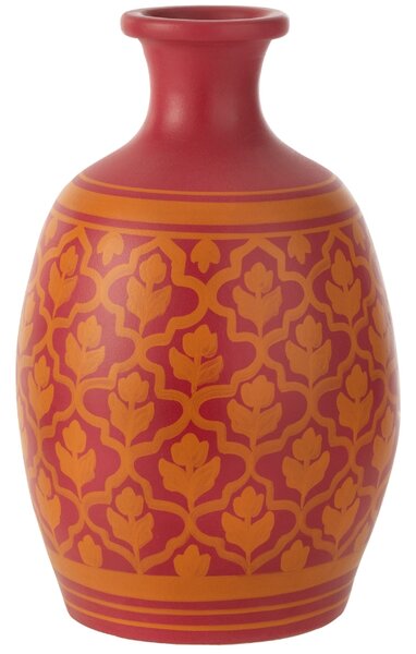 Růžová keramická váza J-Line Floryn 43 cm