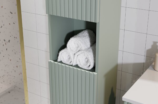 Comad Doplňková koupelnová skříňka vysoká Line Reed Green 30 rákosově zelená