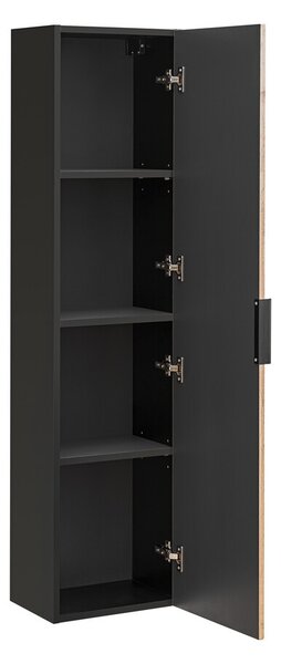 Comad Koupelnová sestava Casad 60 cm se zápustným umyvadlem, skříňkami a zrcadlem černá/dub wotan