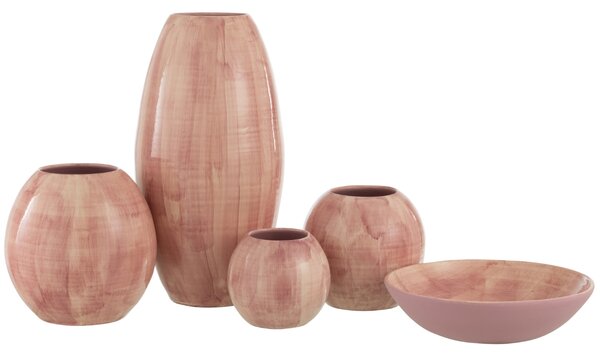 Růžová keramická váza J-Line Chelni 55 cm
